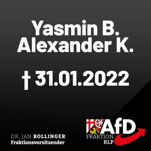traurige Anzeige für Yasmin B. und Alexander K.