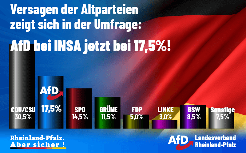 Diagram der INSA-Umfrage zur Bundestagswahl