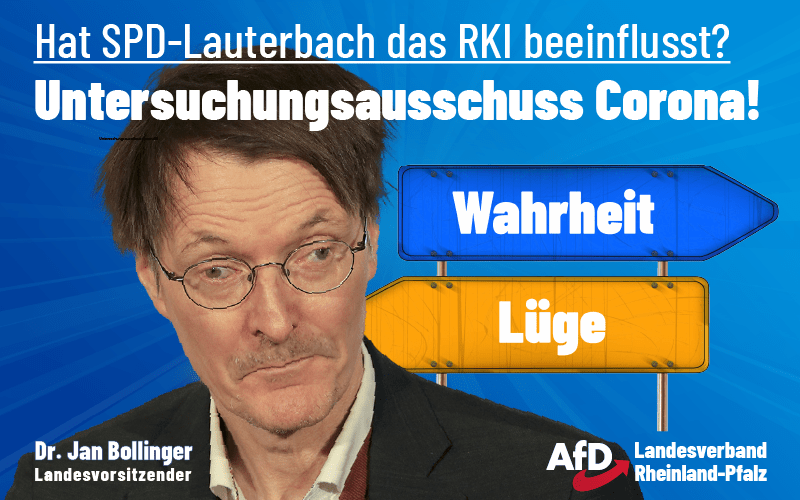 Ein düster blickender Karl Lauterbach, der vor einem kommenden Untersuchungsausschuss die Wahl zwischen Wahrheit oder Lüge hat